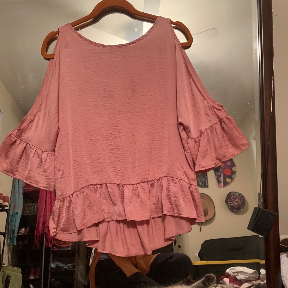 pink tiered blouse